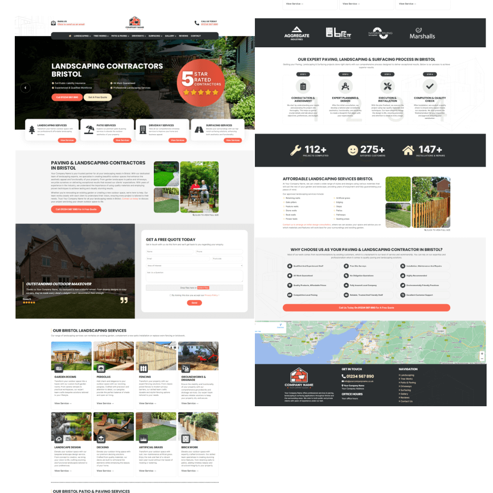 Local landscaping website designers Southampton