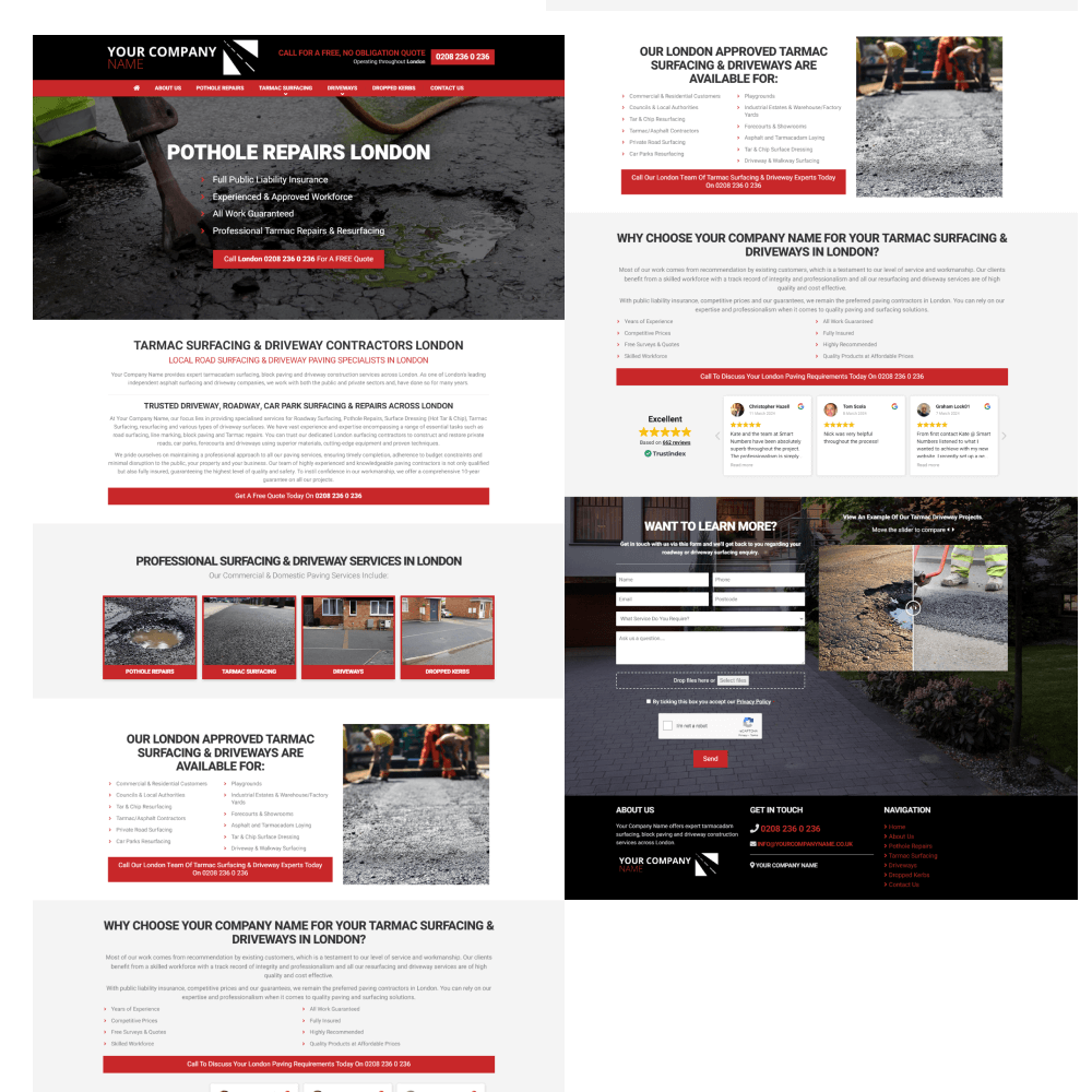 Surfacing company website designers Southampton