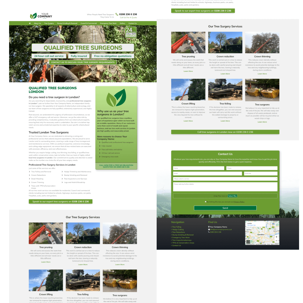 Tree works website designers Southampton