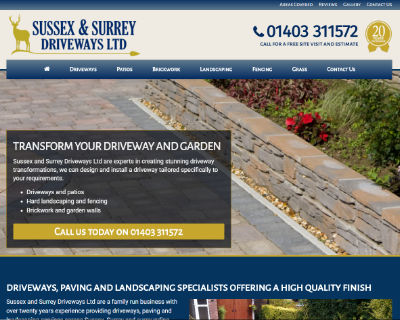 Sussex and Surrey Driveways website